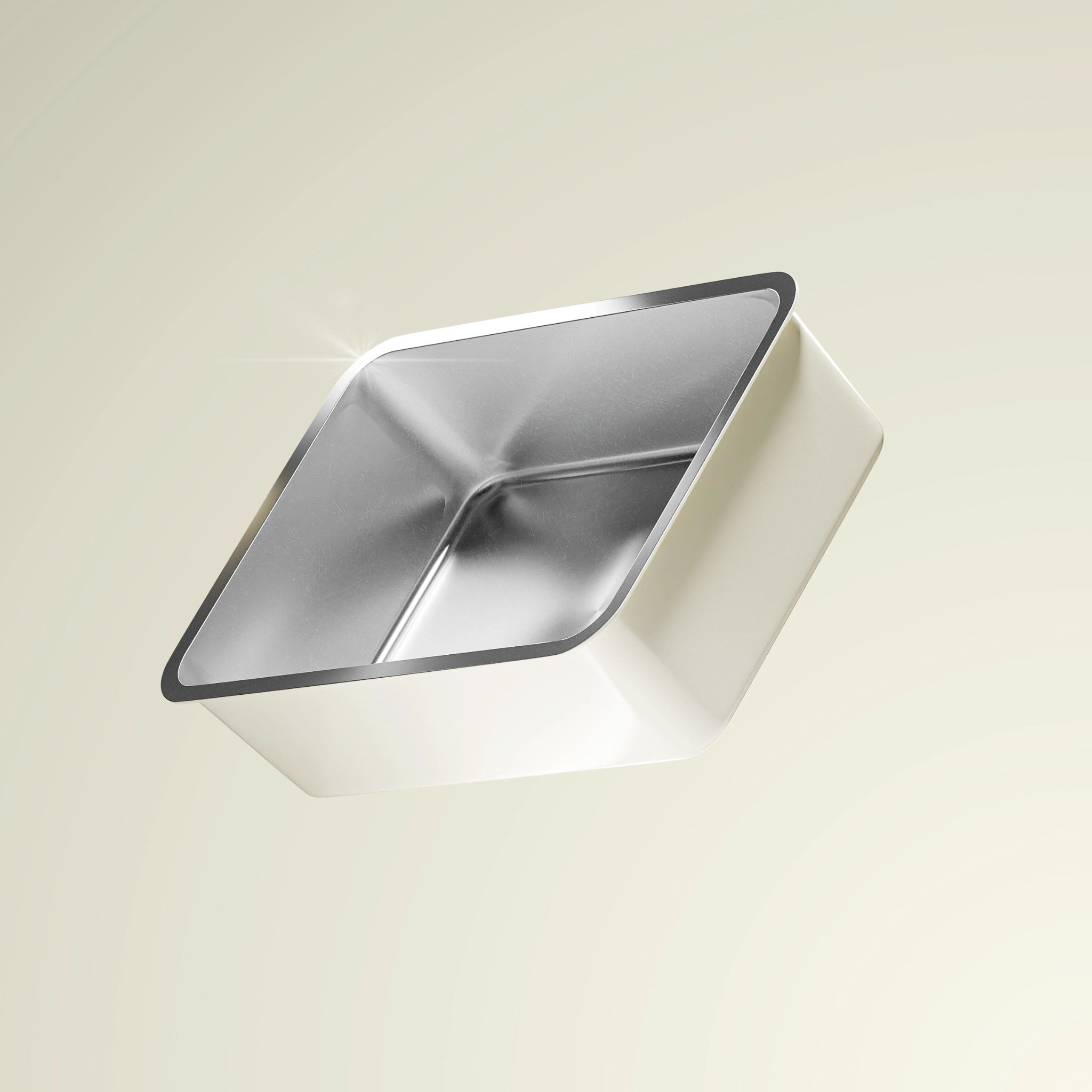 Tabby Trays Stainless Steel Litter Tray - Cream